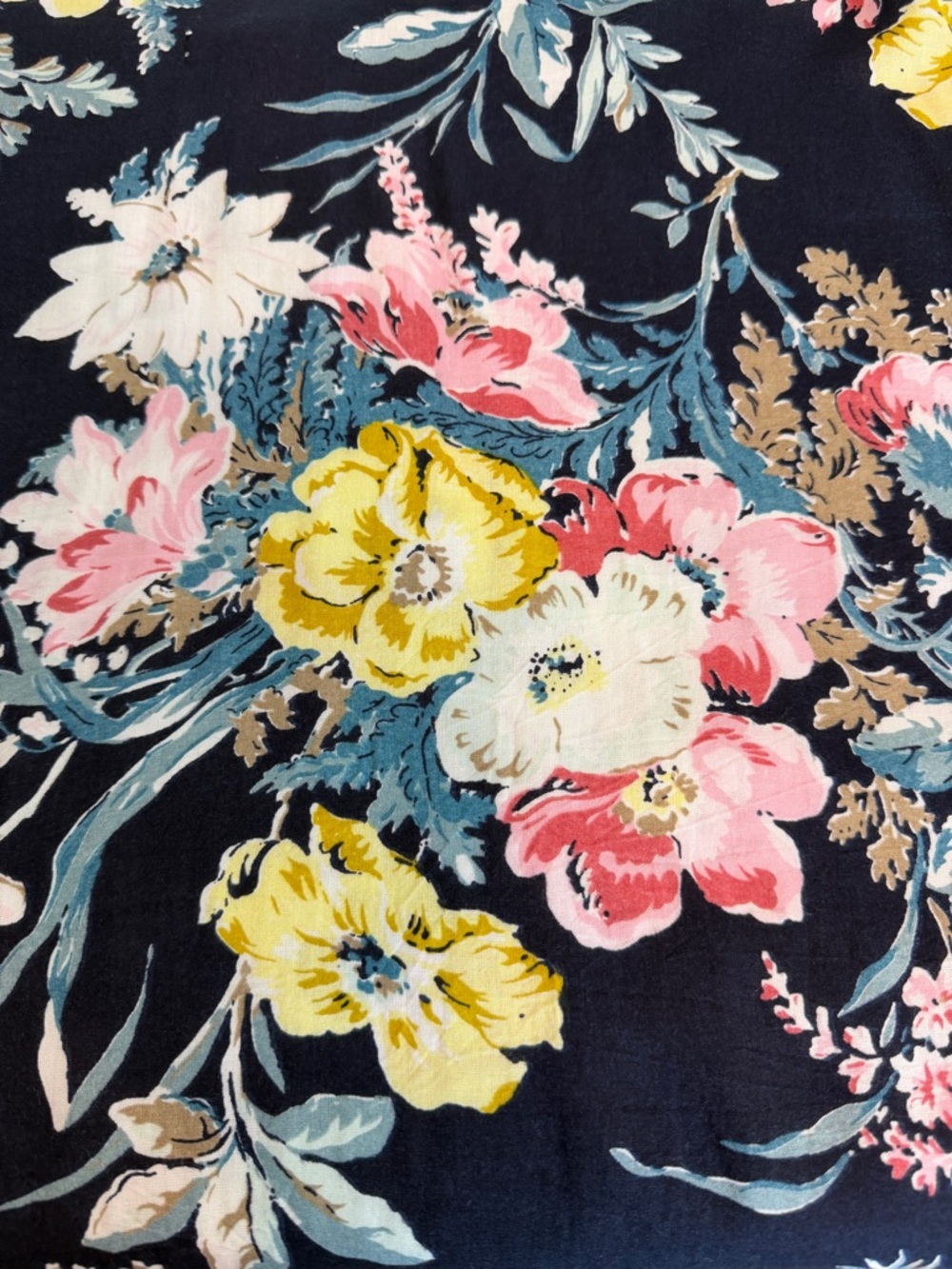 LOFT Navy Floral Open Kimono with Multicolor Blooms - Picture 8 of 8